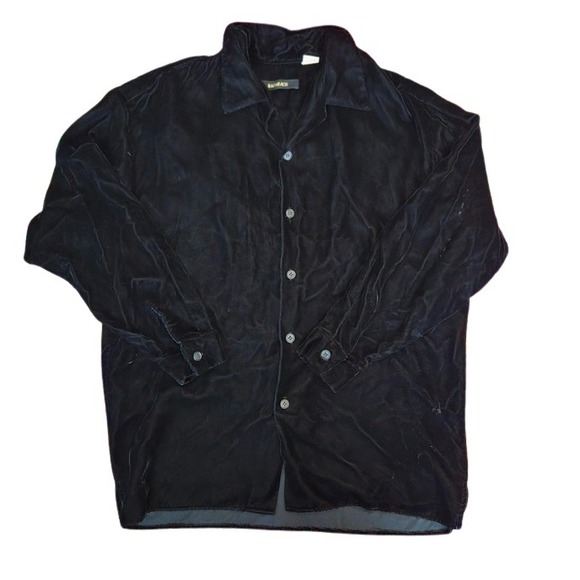 True Vtg Whimsigoth Velveteen Button Up Fairy Witchy Goth Vampy Collared Shirt - Picture 4 of 9